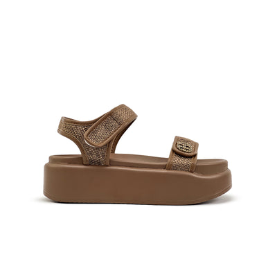 Women's Wedge Sandals CLY 28389 Beige/Dark Brown C2