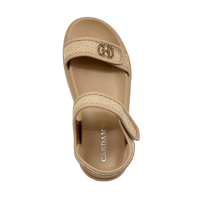 Women's Wedge Sandals CLY 28389 Beige/Dark Brown C2
