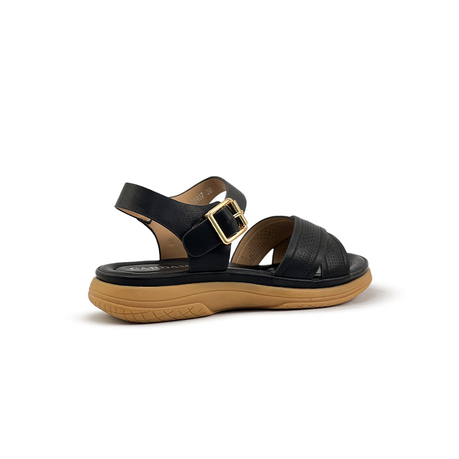 Women's Flat Sandals CLY 28907 Black/Old Rose C2