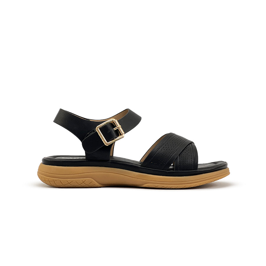Women's Flat Sandals CLY 28907 Black/Old Rose C2