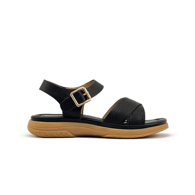 Women's Flat Sandals CLY 28907 Black/Old Rose C2