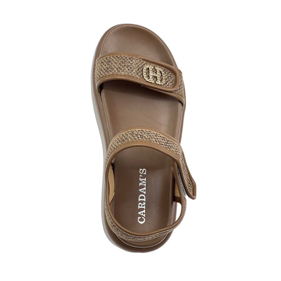 Women's Wedge Sandals CLY 28389 Beige/Dark Brown C2