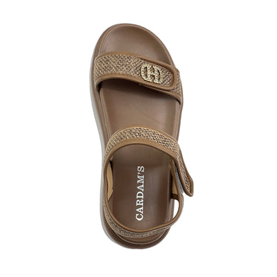 Women's Wedge Sandals CLY 28389 Beige/Dark Brown C2