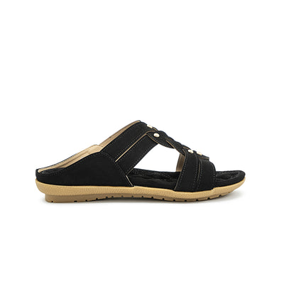 Women's Flat Sandals CLY 23261 Black/Old Rose C1