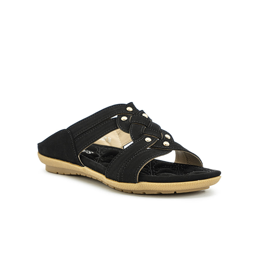 Women's Flat Sandals CLY 23261 Black/Old Rose C1