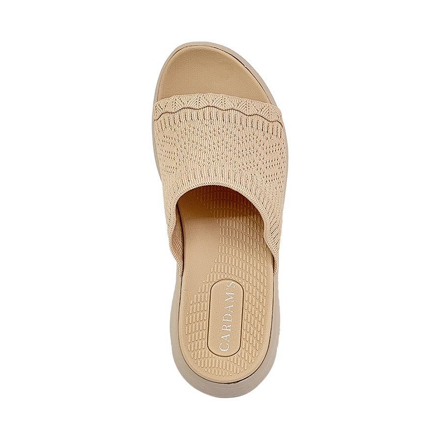 Women's Flat Sandals CLY 28711 Bone/Dark Brown C2