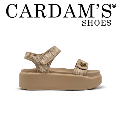 Women's Wedge Sandals CLY 28389 Beige/Dark Brown C2