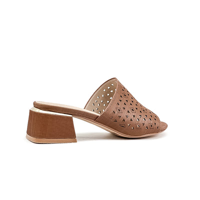 Women's Heeled Sandals CLY 27424 Dark Brown/ Taupe C2