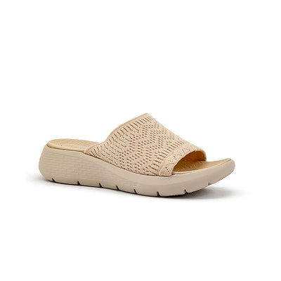 Women's Flat Sandals CLY 28711 Bone/Dark Brown C2