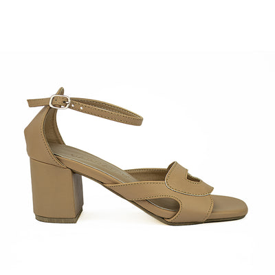 Cardams ECLC CN 00208 Beige/Black Women Heeled Sandals