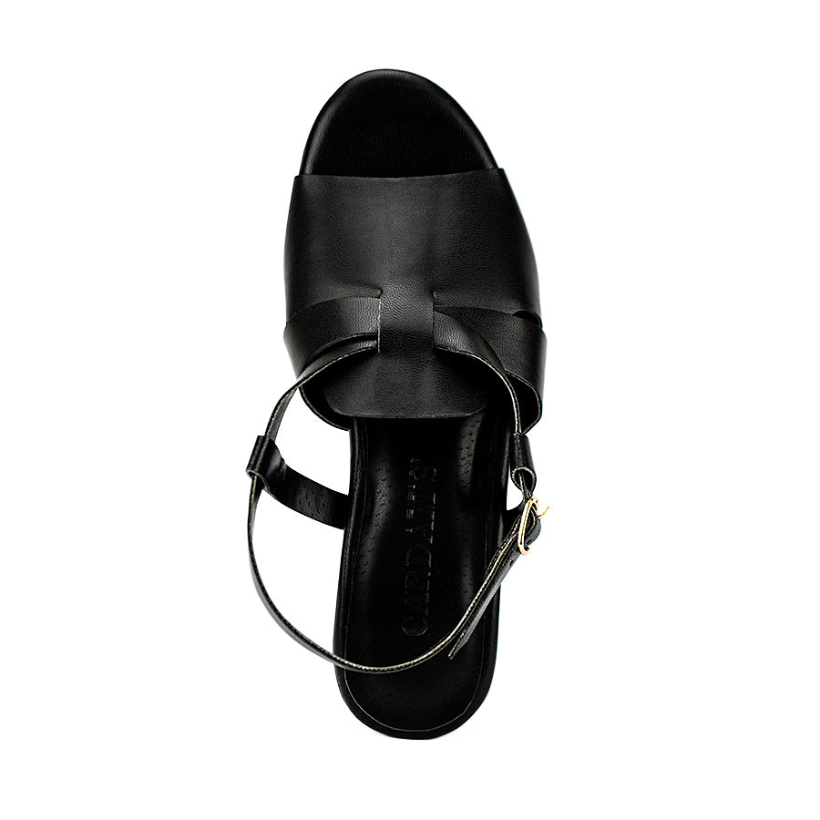 Cardams ECLC CN 00209 Black/Mocha Women Heeled Sandals