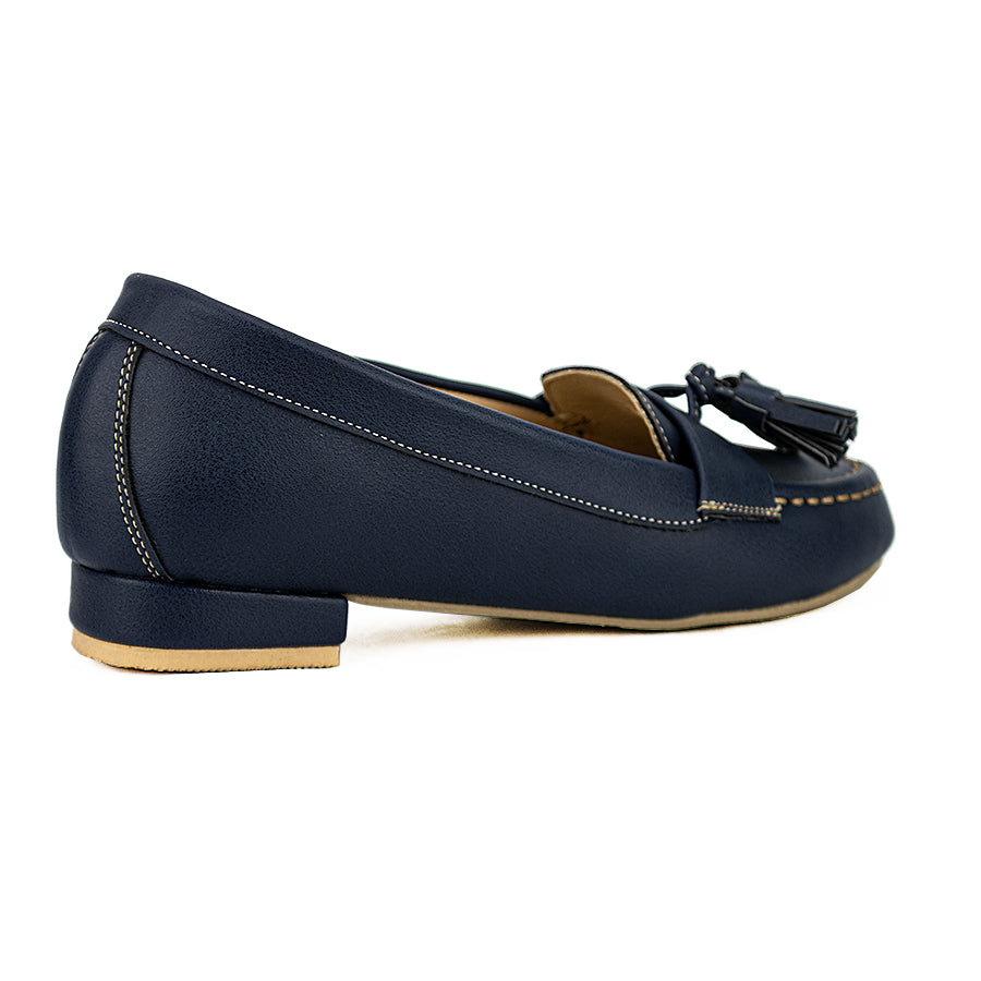 Cardams ECLC OLV 00224 Cream/Navy Blue Women Loafers
