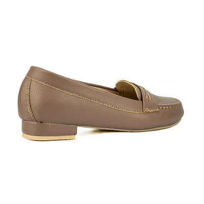 Cardams ECLC OLV 00225 Brown/Off White Women Loafers