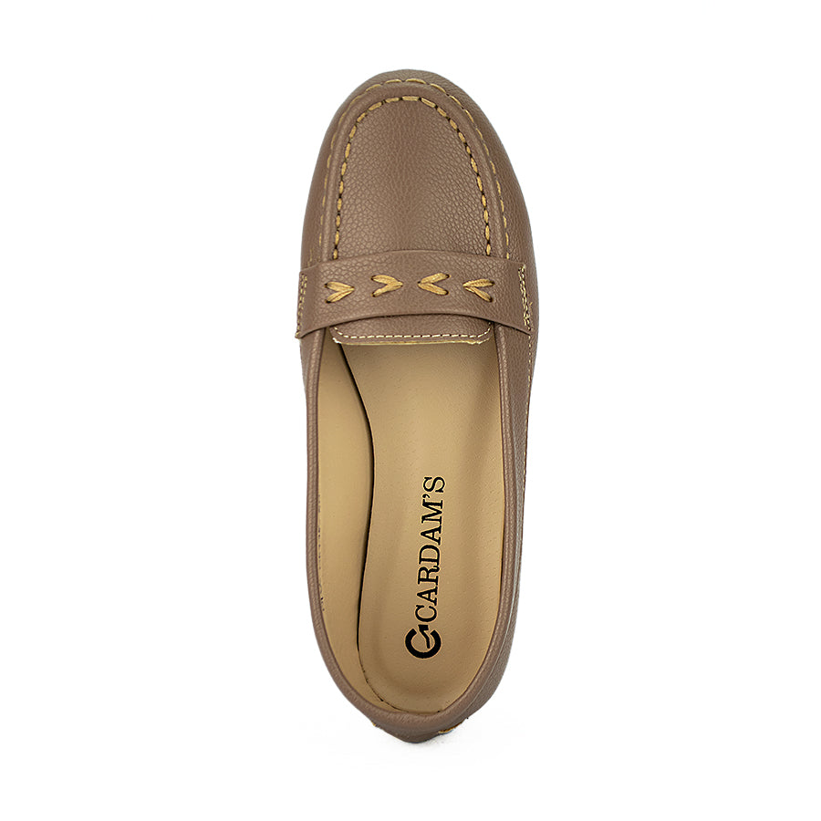 Cardams ECLC OLV 00225 Brown/Off White Women Loafers