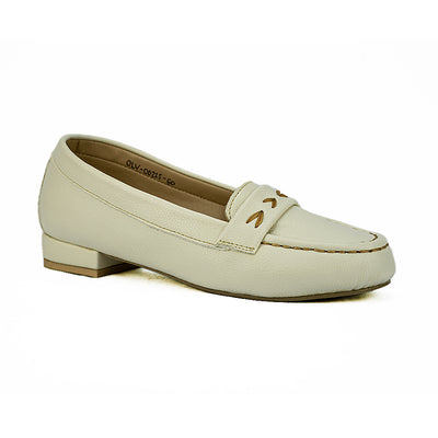 Cardams ECLC OLV 00225 Brown/Off White Women Loafers