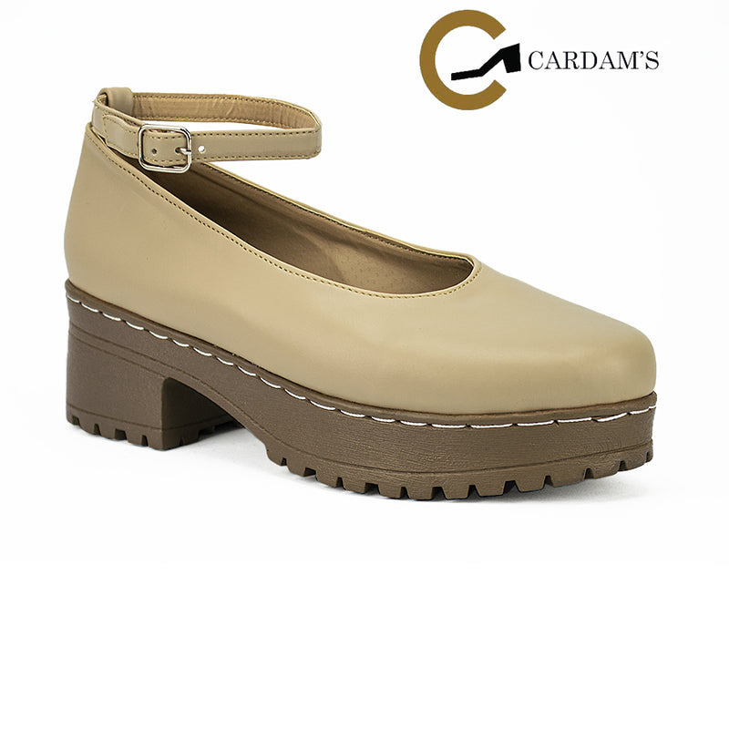 Cardams ECLC RSS 00216 Beige/Black Women Korean Heeled Sandals