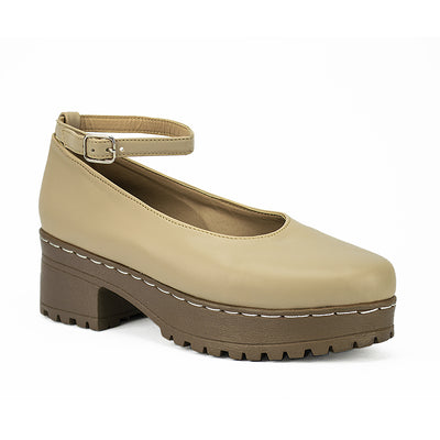 Cardams ECLC RSS 00216 Beige/Black Women Korean Heeled Sandals