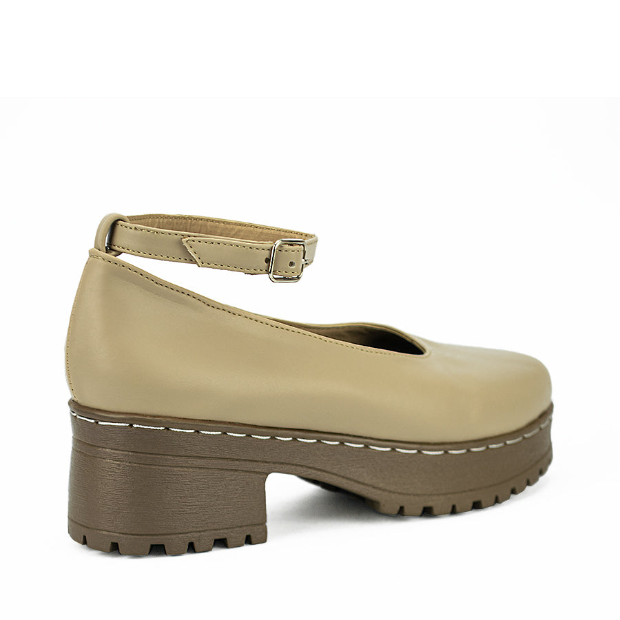 Cardams ECLC RSS 00216 Beige/Black Women Korean Heeled Sandals