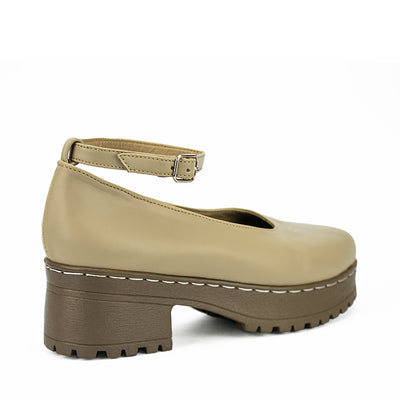 Cardams ECLC RSS 00216 Beige/Black Women Korean Heeled Sandals