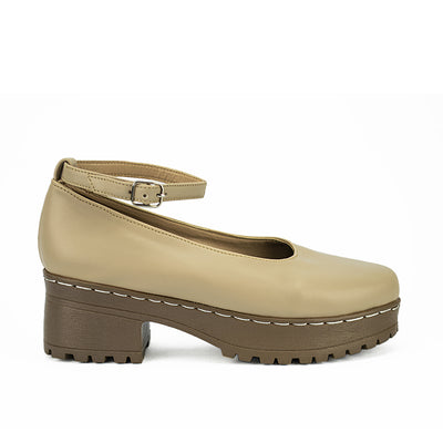 Cardams ECLC RSS 00216 Beige/Black Women Korean Heeled Sandals