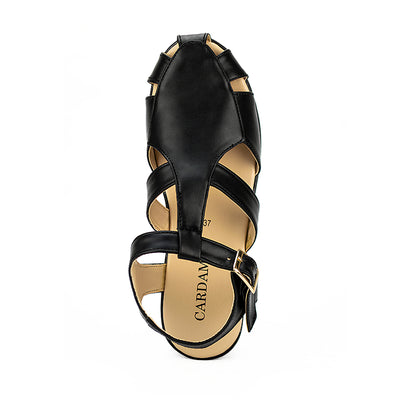Cardams ECLC RSS 00221 Black Women Korean Heeled Sandals