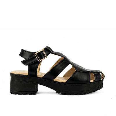Cardams ECLC RSS 00221 Black Women Korean Heeled Sandals