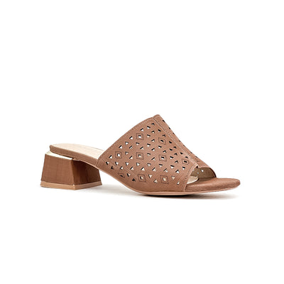 Women's Heeled Sandals CLY 27424 Dark Brown/ Taupe C2