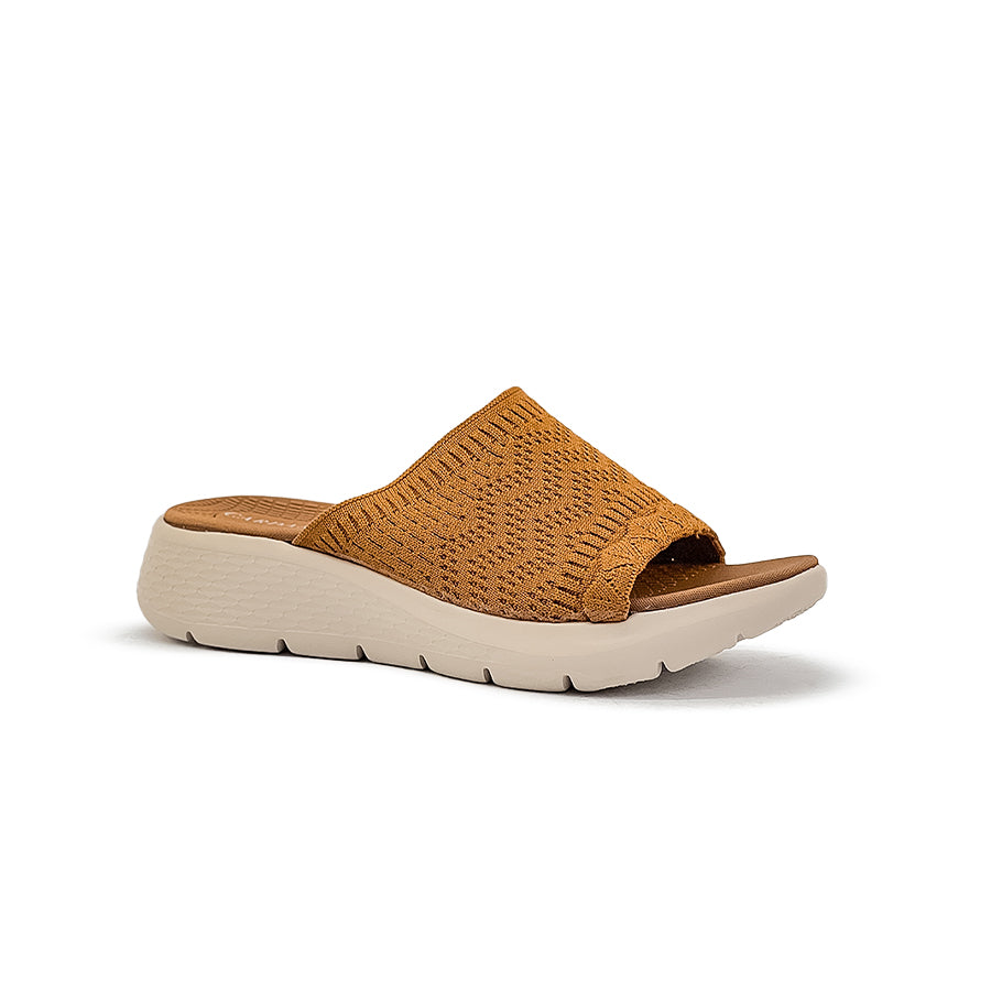 Women's Flat Sandals CLY 28711 Bone/Dark Brown C2