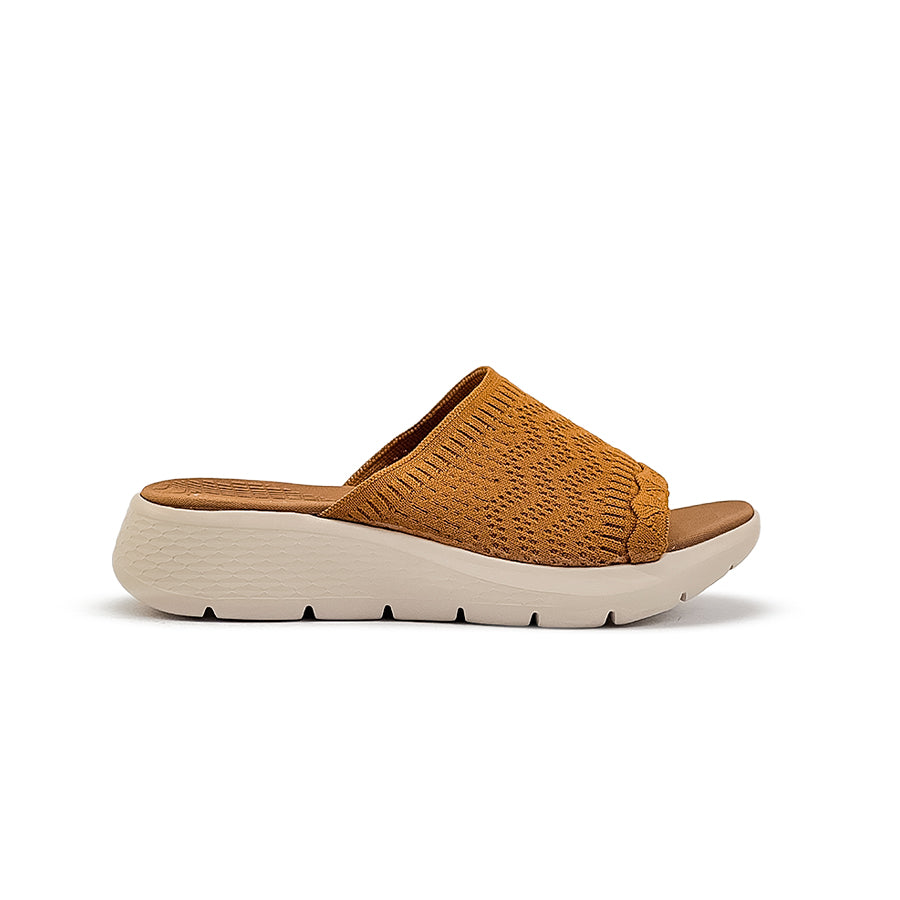 Women's Flat Sandals CLY 28711 Bone/Dark Brown C2