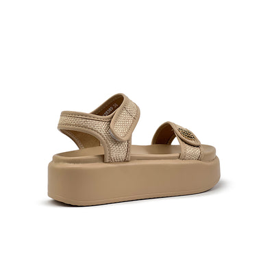 Women's Wedge Sandals CLY 28389 Beige/Dark Brown C2