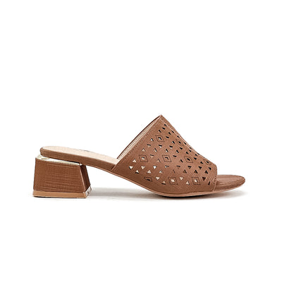 Women's Heeled Sandals CLY 27424 Dark Brown/ Taupe C2