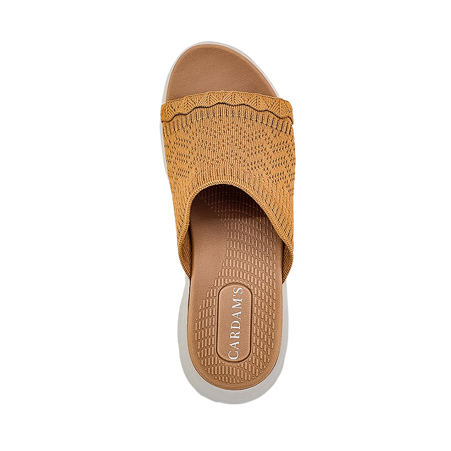 Women's Flat Sandals CLY 28711 Bone/Dark Brown C2