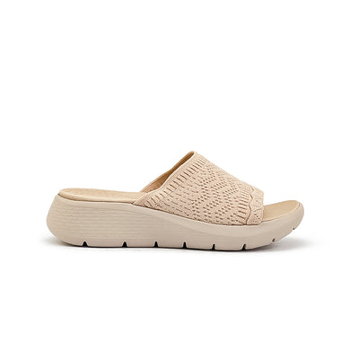 Women's Flat Sandals CLY 28711 Bone/Dark Brown C2