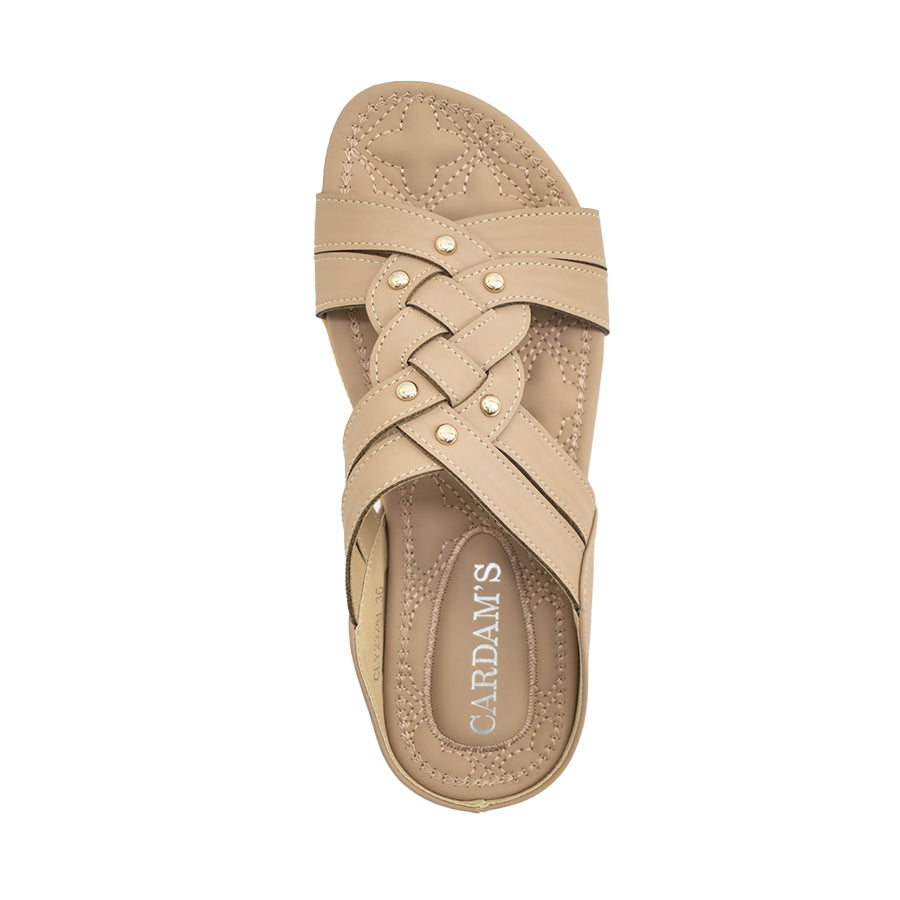 Women's Flat Sandals CLY 23261 Black/Old Rose C1