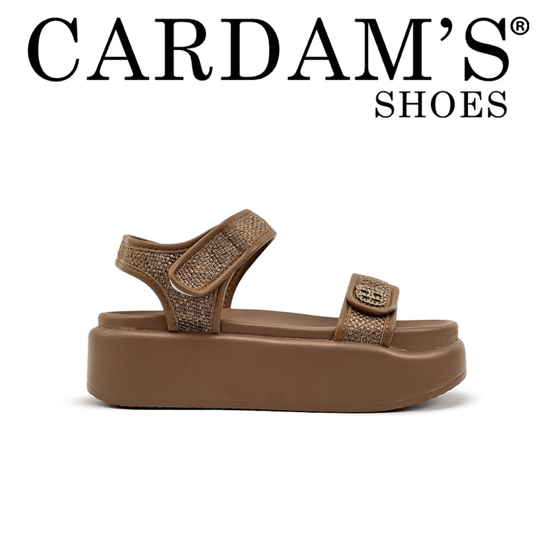 Women's Wedge Sandals CLY 28389 Beige/Dark Brown C2