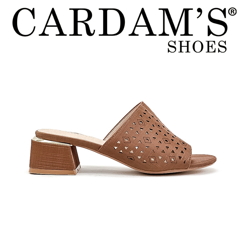 Women's Heeled Sandals CLY 27424 Dark Brown/ Taupe C2