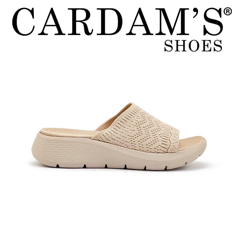 Women's Flat Sandals CLY 28711 Bone/Dark Brown C2