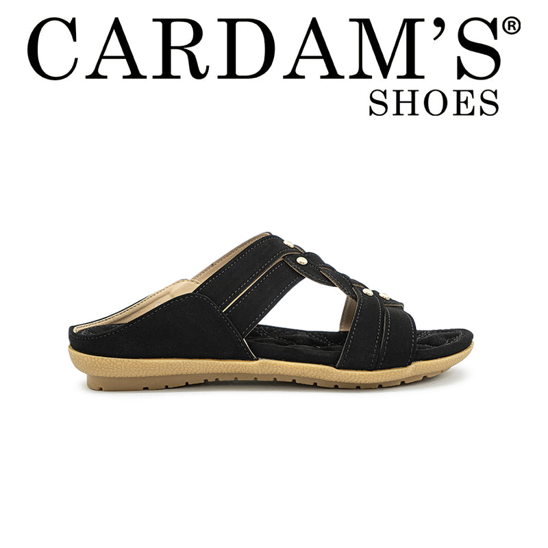 Women's Flat Sandals CLY 23261 Black/Old Rose C1