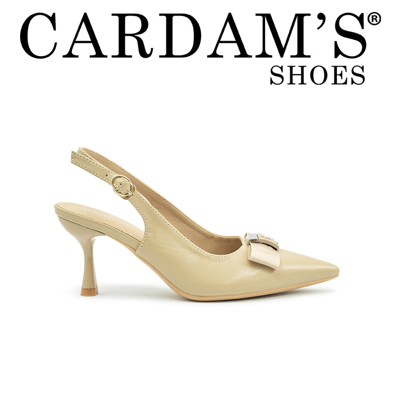 Women's Heeled Sandals CLY 28803 Beige/Black C1