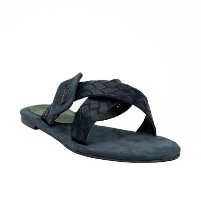 Cardams ECLA CN 00018 Beige/Navy Blue Women Flat Sandals