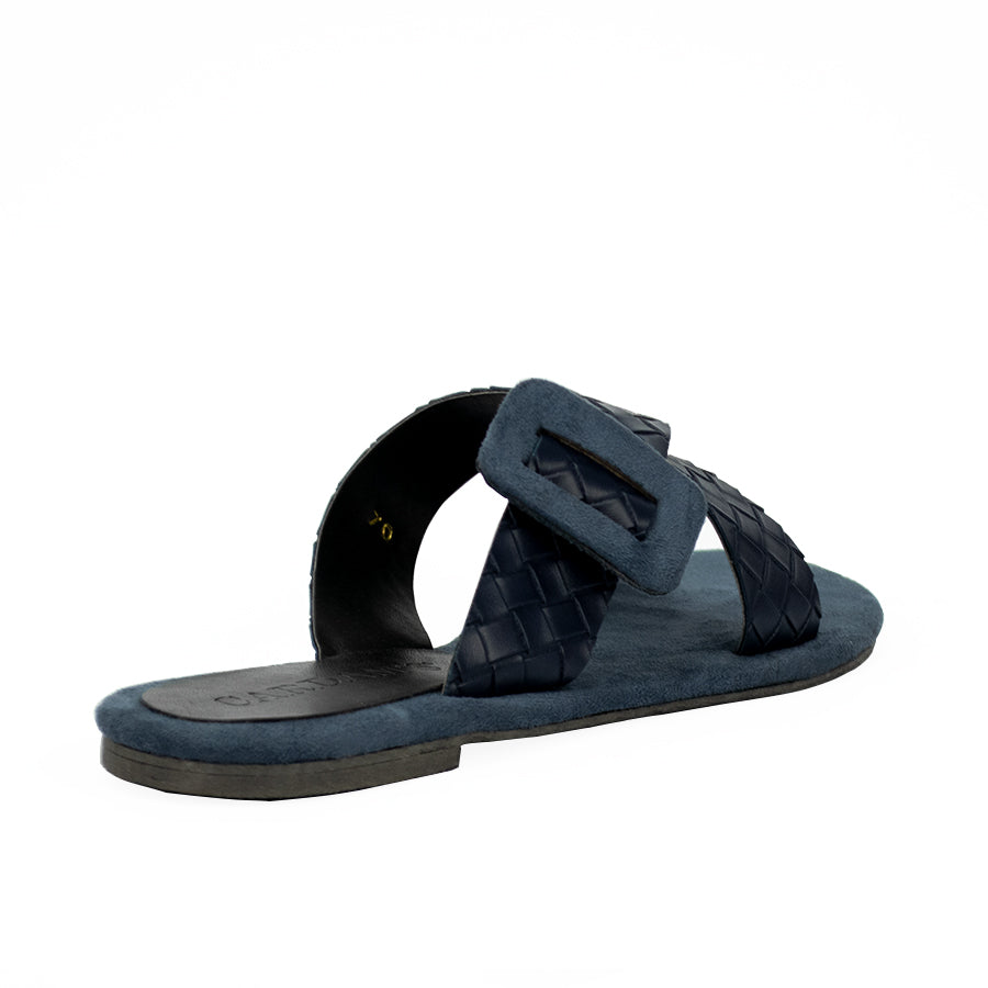 Cardams ECLA CN 00018 Beige/Navy Blue Women Flat Sandals