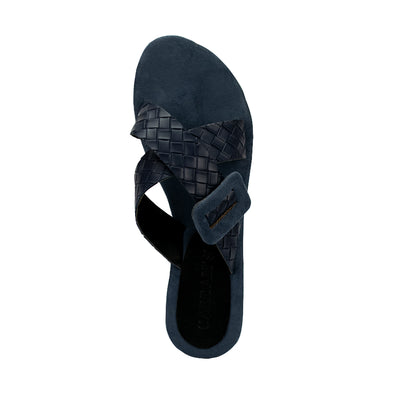 Cardams ECLA CN 00018 Beige/Navy Blue Women Flat Sandals