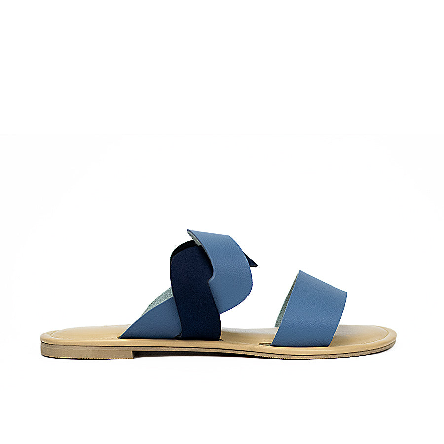 Cardams ECLA CN 00028 Blue/Tan/Gold Women Flat Sandals