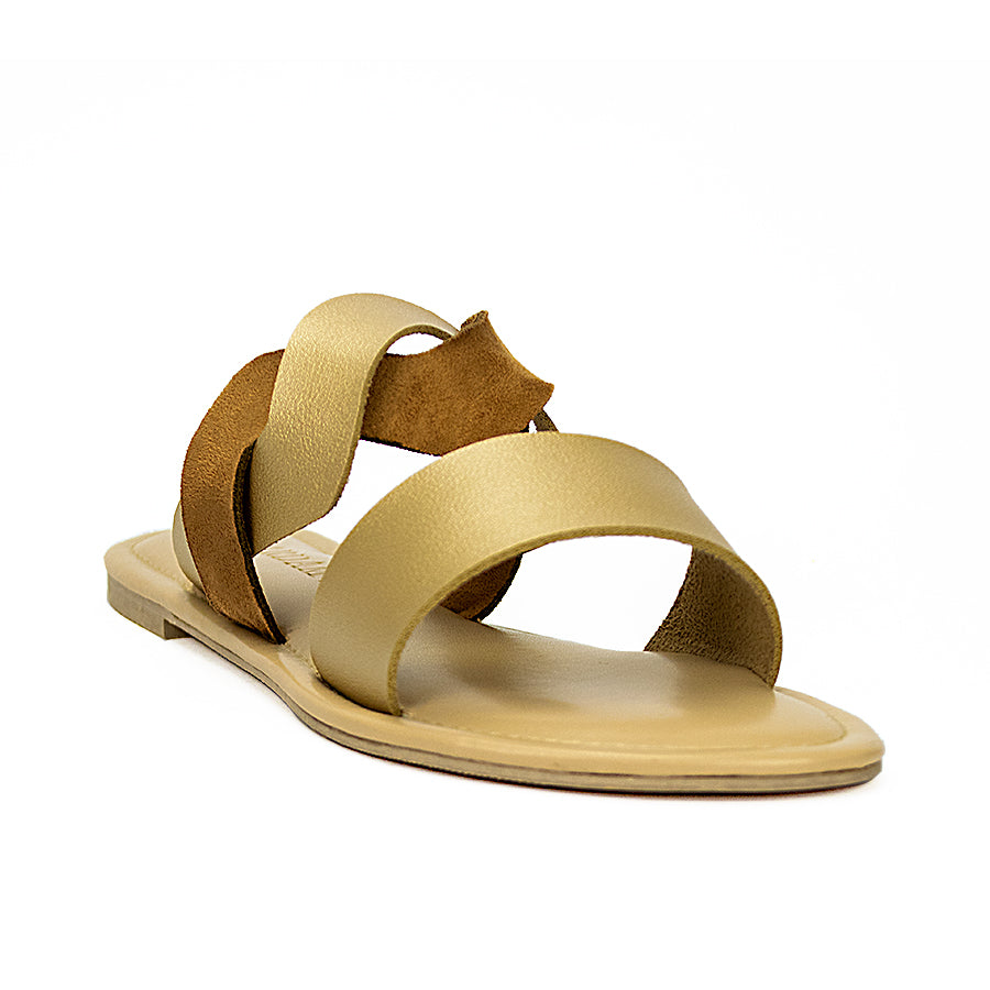 Cardams ECLA CN 00028 Blue/Tan/Gold Women Flat Sandals