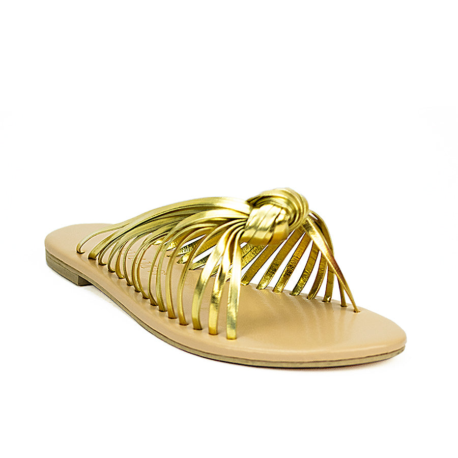 Cardams ECLA LNE 00030 Aqua Blue/Gold/Silver Women Flats Sandals