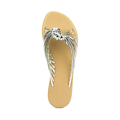 Cardams ECLA LNE 00030 Aqua Blue/Gold/Silver Women Flats Sandals