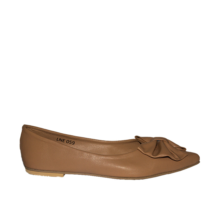 Cardams ECLA LNE 00059 Beige/Dark Brown Flats