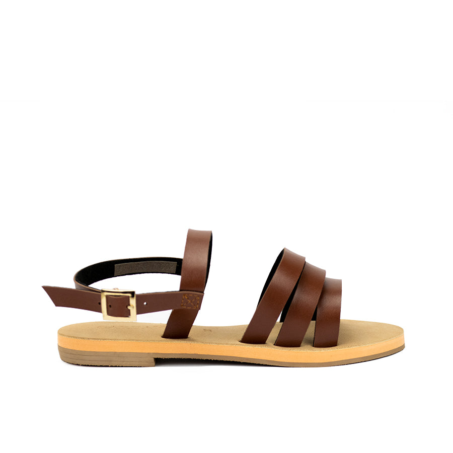 Cardams ECLA RSS 00002 White/Brown Women Flat Sandals