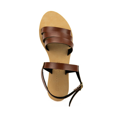 Cardams ECLA RSS 00002 White/Brown Women Flat Sandals