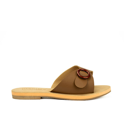 Cardams ECLA RSS 00008 Mocha Beige/Taupe/White Women Flat Sandals